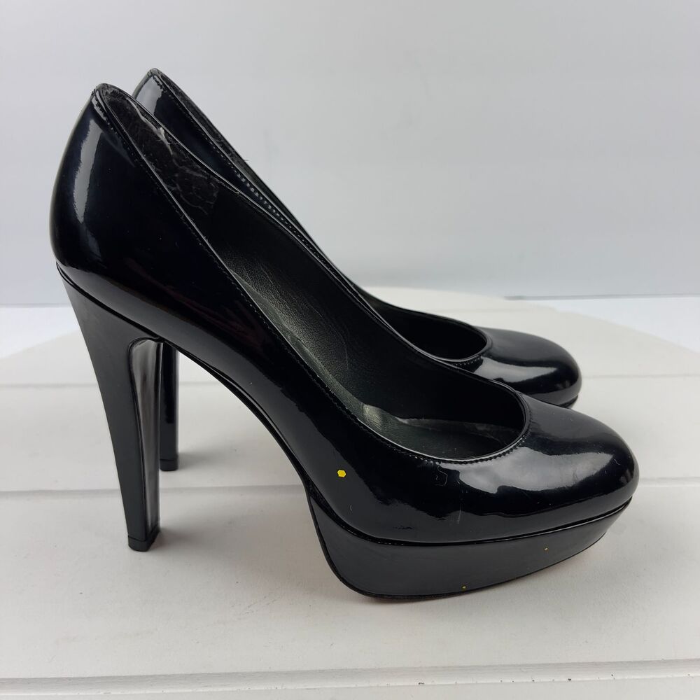 Stuart Weitzman Shoes Women 5.5M Stilts Platform Black Patent Leather High Heels
